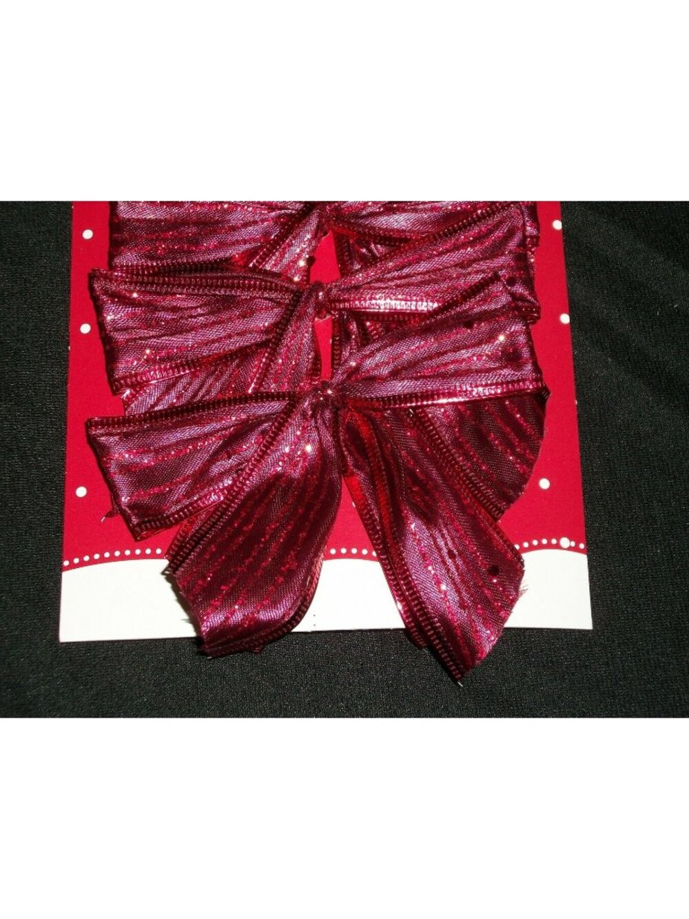 10 Holiday Time Christmas Red Glitter Stripe Bows Decor Wreath Ugly Sweater Gift